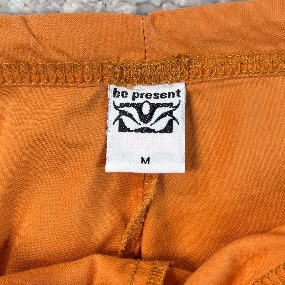Be Present Agility Pants Womens Medium Orange Wide Leg Crop Yoga Made in USA - Picture 5 of 9